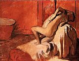 Edgar Degas Famous Paintings - After the Bath XI